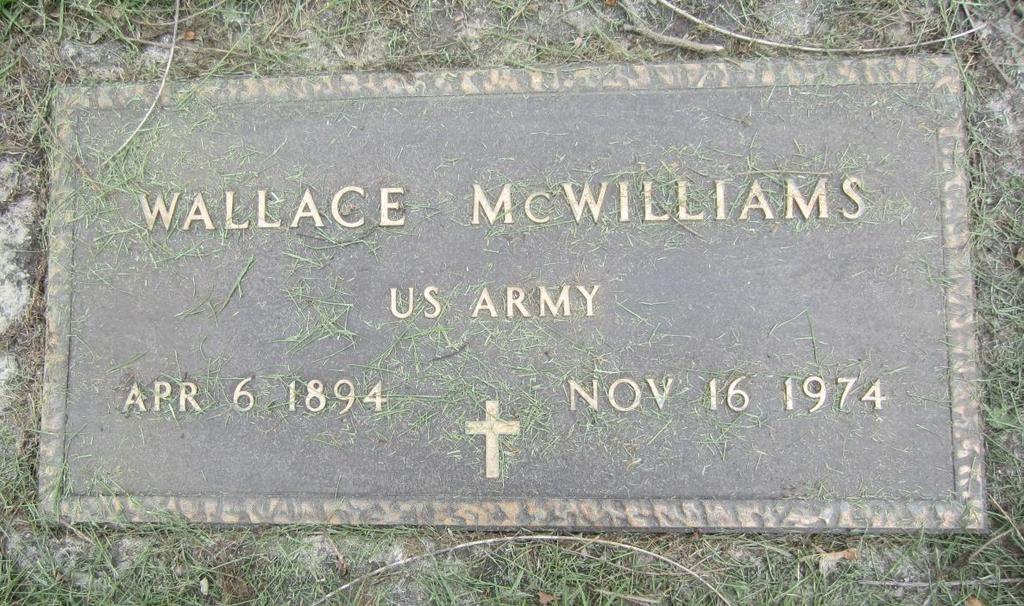 McWilliams, Wallace East Bloomfield Cemetery (North) Village of Bloomfield Deaths. McWilliams, Wallace. Rochester Democrat & Chronicle. Nov.
