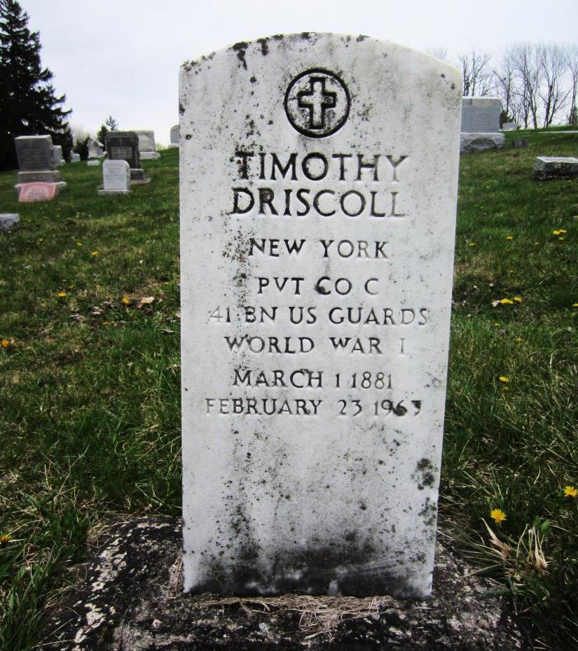 Driscoll, Timothy St. Bridget s Cemetery (Center) Village of Bloomfield Obituaries. Timothy Driscoll.