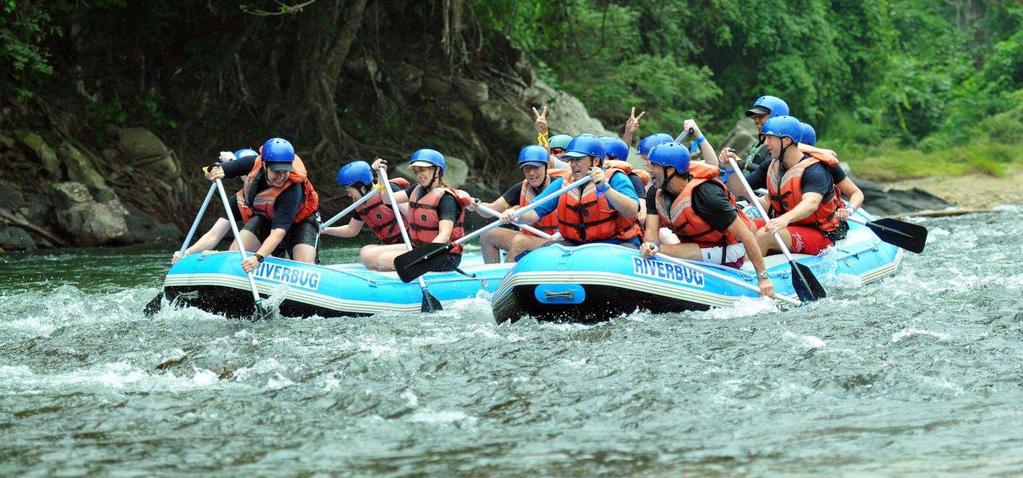 For sheer joy or as part of team building activities: rafting on the