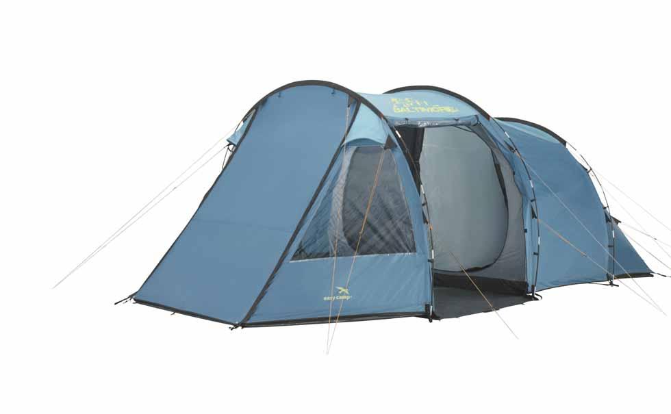 TOUR 43 BALTIMORE 400 Sewn-in groundsheet A range of modern tunnel tents offering spacious bedrooms and large living areas with large panoramic windows for extra light and