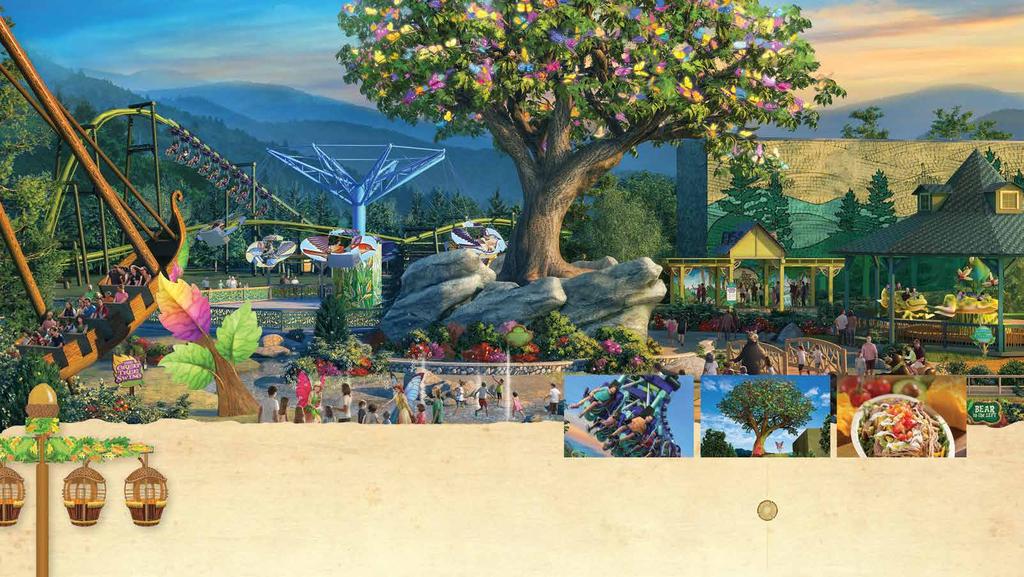 EXPLORE 11 NEW FAMILY EXPERIENCES OPENING MAY 2019 RIDES ATTRACTIONS DINING & RETAIL WELCOME TO WILDWOOD GROVE It s Dollywood like never before.