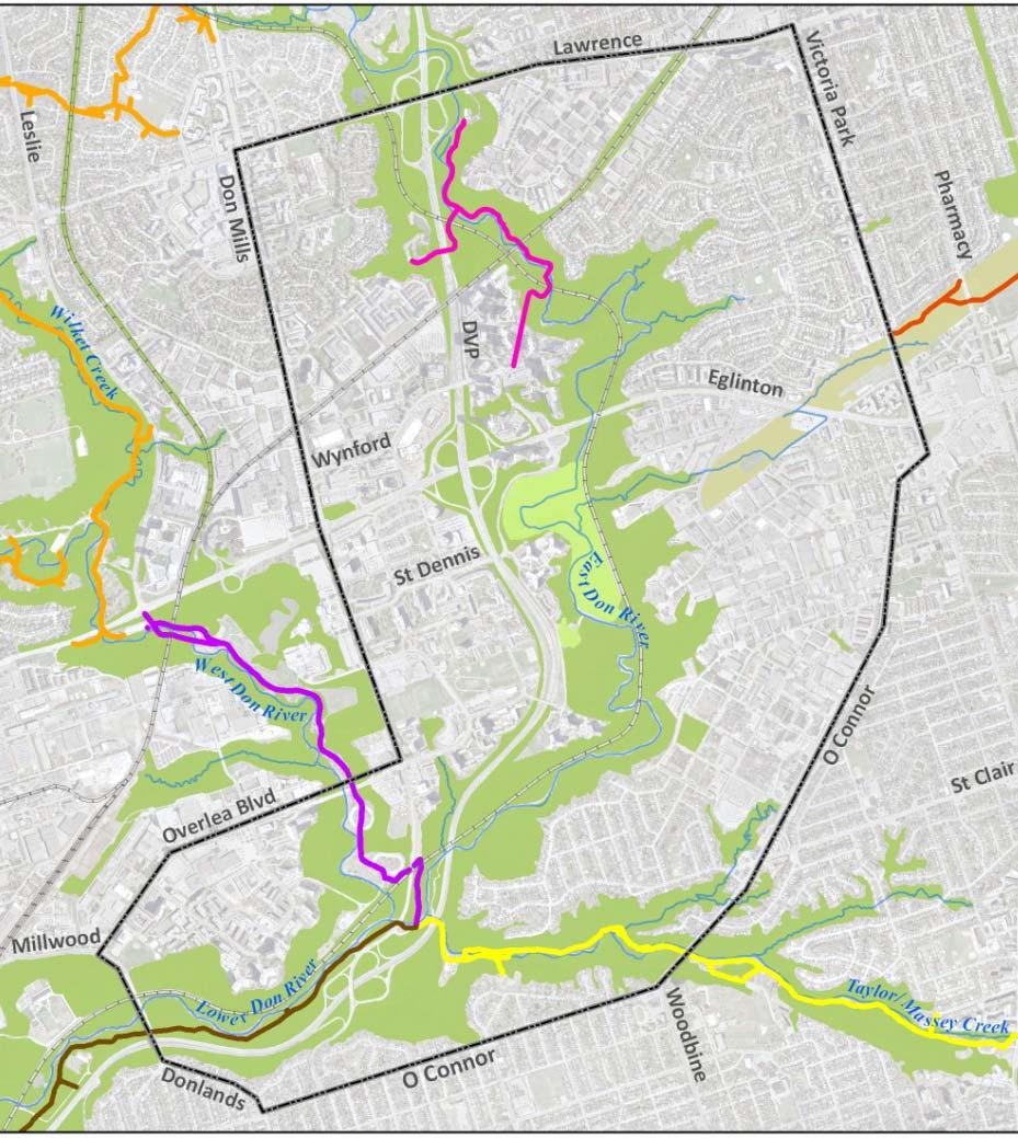 Problem/ Opportunity Statement A significant gap in the multi-use trail network exists within the East Don Corridor between Existing East Don Trail (East of Wynford Heights Crescent), Gatineau