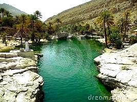 valley) in Oman. Here you may have a refreshing swim in the turquoise green sweet water pools.