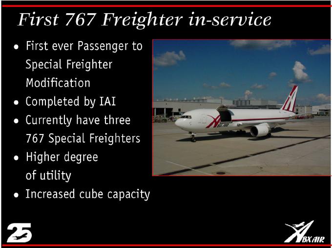 First 767 everfreighter Passengerin toservice Special Freighter Modification Completed by