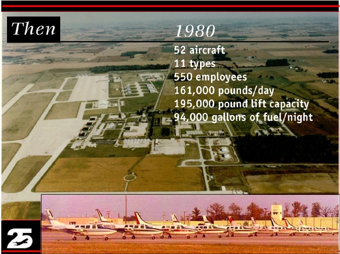 Then 1980 52 aircraft 11 types 550 employees 161 000