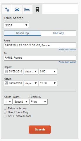 TRAIN TICKET BOOKING BY PRICE Click on the TRAIN tab and fill in all the required fields: Departure and