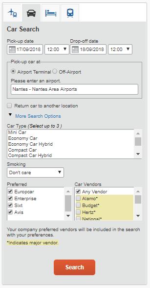 BOOK A CAR 1/ Search airport car rental / Airport return : Fill in the pick up date + hour / return date + hour Fill in the pick up site (here is the