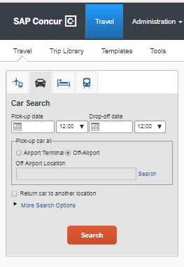 BOOK A CAR 2/ CAR RENTAL TAKEN IN A CITY / STATION Go to the "car" tab, and select "Outside the airport" When you click in the box "Location outside the airport", a new window will open: You have 4
