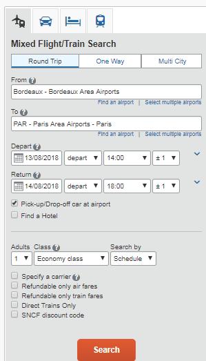 BOOK A CAR 3/ ADD A CAR BOOKING TO A TRAIN OR PLANE BOOKING You also have the possibility to add a car to a train or plane