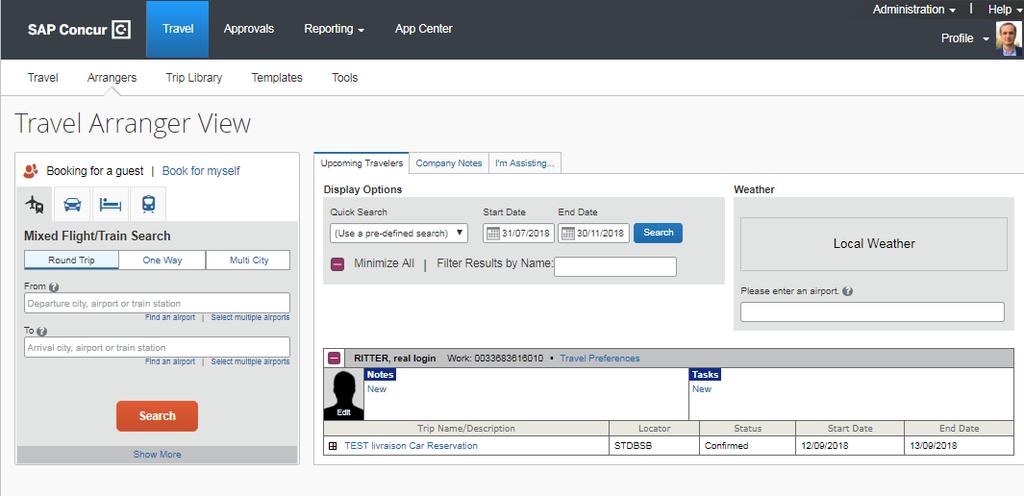 PLANNER FUNCTION As a travel manager, you will have access to an additional tab on Concur: the Organizer function This option will allow you to see all the trips of your employees, no matter who made