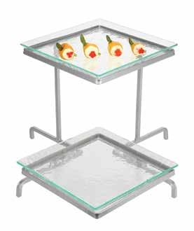 00 GL2301-S-G Silver Vein Stand/Green Tint Trays $452.