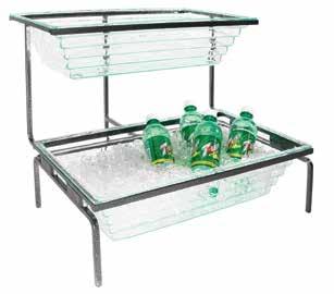 Lightweight units for easy handling. Acrylic Beverage Display Set (3-pc) BH2307-B-C Black Stand/Clear Pans $795.