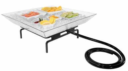 Supports up to 80 lbs. (35 kg) Square Metal Ice Display IP302-B Black Stand $590.00 IP302-P Platinum Stand $590.