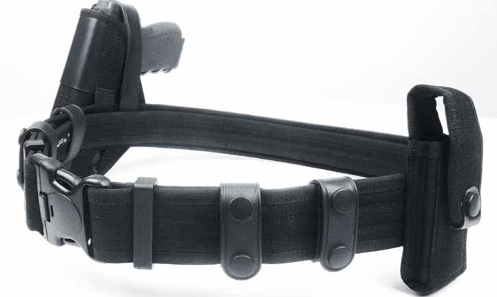 45-0047-4910 EXTERNAL WEAPON AND EQUIPMENT CARRYING SETFOR GUARDS AND SECURITY OFFICERS 45-0008-00 PLASTIC BUCKLE (5 cm) This original buckle, with triple anti-involuntary unbuckling system, offers