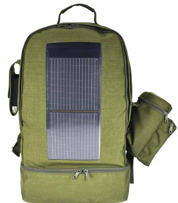 45-0055-4952 BACKPACK WITH SOLAR PANEL Made from high-quality water resistance material Cordura (polyamide fiber) with layered.