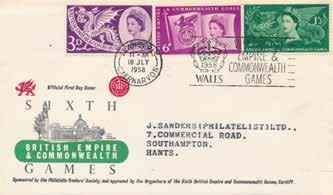 FC181 100 75 18th July 1958 British Empire and Commonwealth Games, PTS illustrated cover with a typed