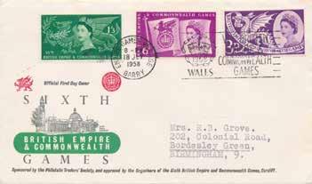 25 per month FC182 110 85 18th July 1958 Sixth Commonwealth Games, Empire Games Village Barry special