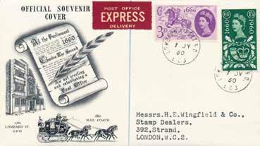 FC187 100 85 7th July 1960 400th Anniversary of the General Letter Office, registered and cancelled a