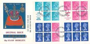 booklet covers, Windsor FDI postmark, 10p,25p, 30p and 50p,