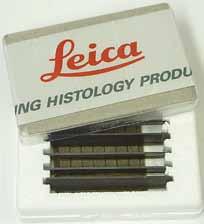 Length: 65 mm, thickness: 1 mm, height: 11 mm Leica TC-65 carbide metal disposable blades. Pack of 5. Order No.