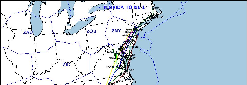 Florida to NE1 REROUTE ANY AIRBORNE TRAFFIC AND