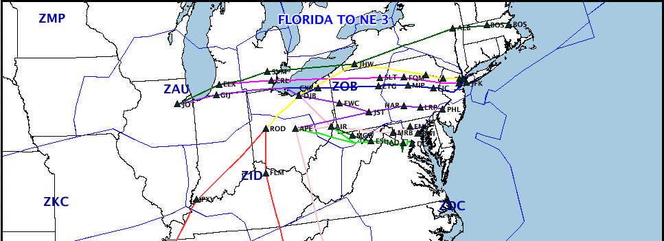 Florida to NE3 REROUTE ANY AIRBORNE TRAFFIC AND INTERNAL