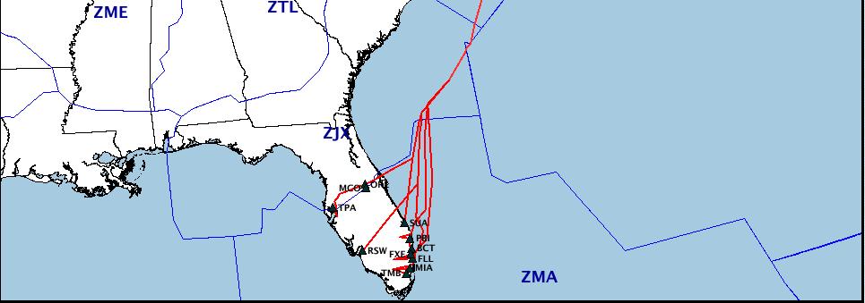 Atlantic South1 THIS PLAY MAY ONLY BE USED WHEN EAST COAST WARNING AREA AIRSPACE HAS BEEN RELEASED TO THE FAA.