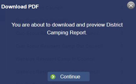 For a summary report of council camping totals, navigate to the council page.
