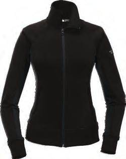 Zip-through cadet collar Contrast, low-profile, reverse-coil front zipper and zippered hand pockets