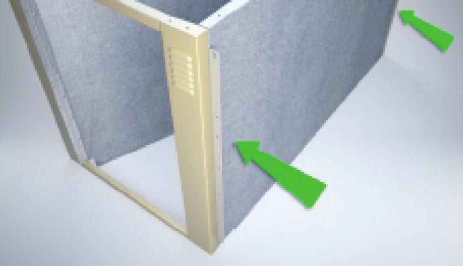Repeat the hinge installation on the opposite frame. 6. Interior Wall: Locate a galvanized (non-painted) interior wall.