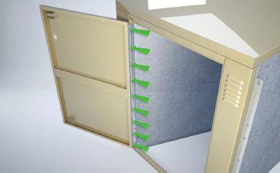 Slide a splice plate between the top and wall (this supports the top of the next locker in the bank).