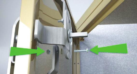 Lower Lock Bar: Now install the lower lock bar by sliding it through the guide on the bottom of the door then link it to