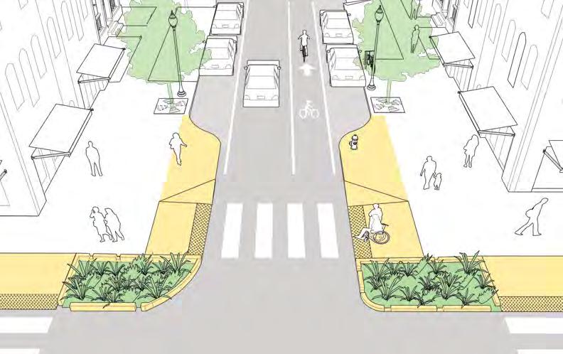 when turning across pedestrian crossings PEDESTRIA SCRAMBLE Allows for