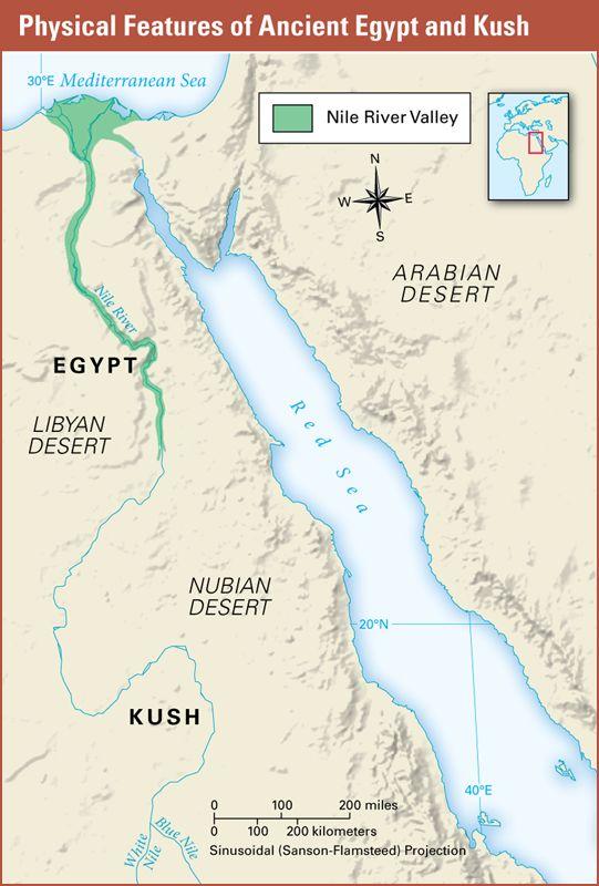 Section 2 - Environmental Factors and the Early Settlement of Egypt and Kush The Egyptians and Kushites both settled near the Nile River.