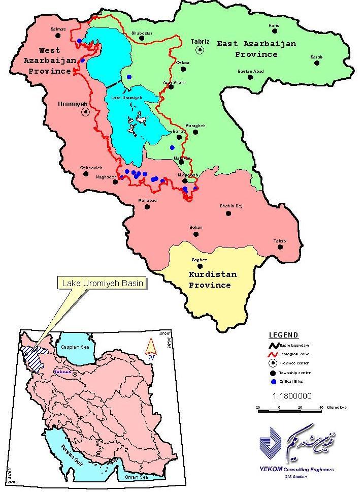 The setting: Lake Urmia Basin, Iran 7 % total Iran water resources Lake area ~5000 km sq.