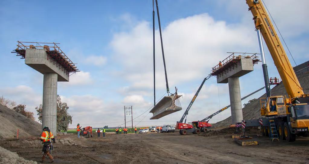 A total of 12 girders will be set during this phase, eight that are about 50 feet in length that will