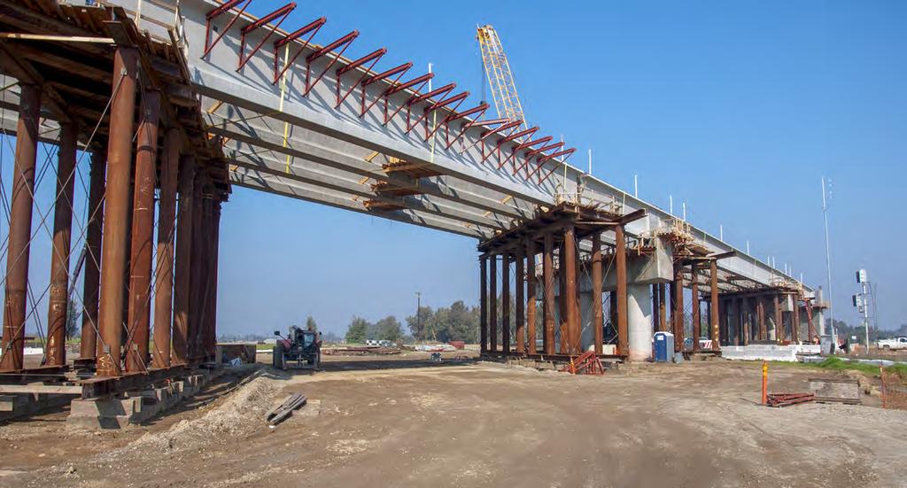 Grade Separation in Madera County. They are also preparing for closure pours which will connect the girder sections end to end.