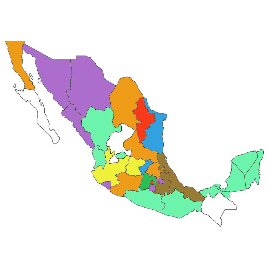 Less than 1% Durango 0.80% Yucatán 0.60% Nayarit 0.50% Tabasco 0.50% Aguascalie ntes 0.30% Campeche 0.30% Guerrero 0.30% Oaxaca 0.30% Quintana- Roo 0.