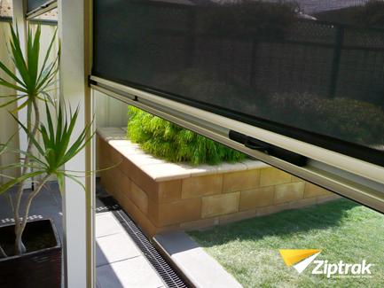 ZIPTRAK Spring operated channel guide* Ziptrak blinds are the trusted solution for blocking wind, rain, sun, dust, insects, glare and providing privacy.