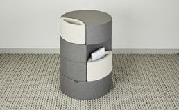affix storage ottomans For solitary working or social desking, the Affix