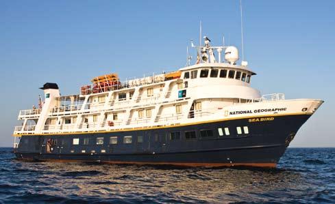 National Geographic Sea Bird & National Geographic Sea Lion Capacity: 62 guests in 31 outside cabins. Registry: United States. Overall length: 152 feet.