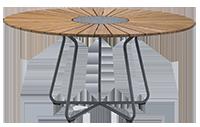 859 722 10708-3000+ Legs 10708-0018 Dining table for outdoor us in compact laminate and powder coated gray frame.
