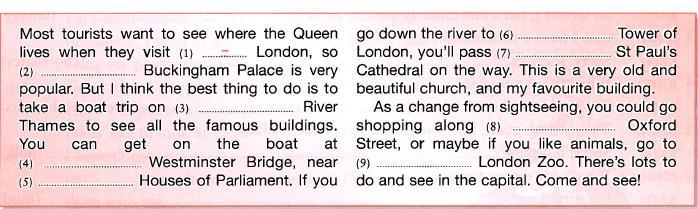 #6 En una hoja blanca imprime y contesta los siguientes ejercicios. Here is some information about London.