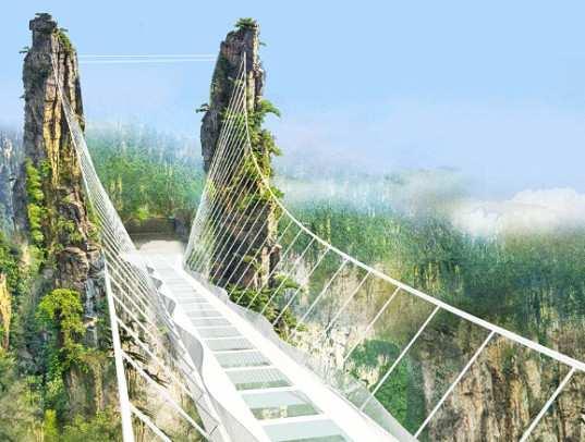 Designed by Israeli architect Haim Dotan, the bridge will span 1,410 feet over a breathtaking 984-foot drop