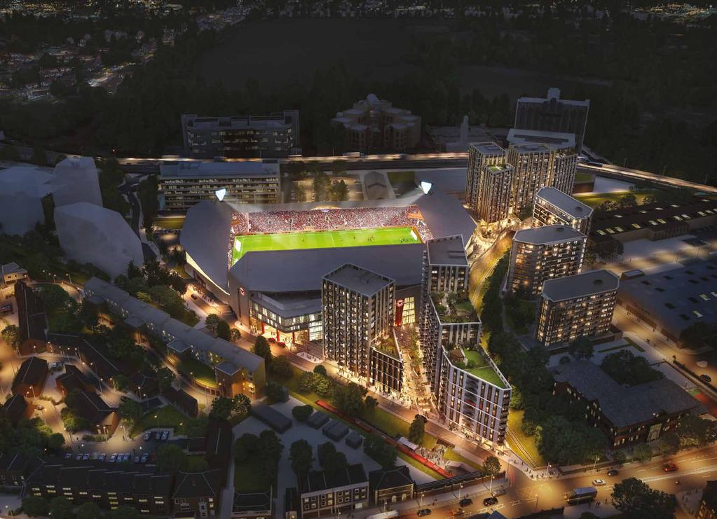 Summary and next steps Proposed CGI of the Brentford Community Stadium development.