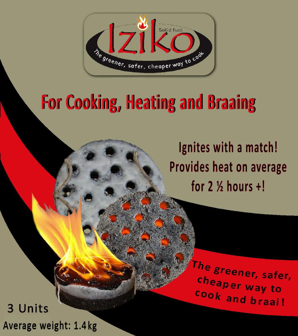 The briquettes are suitable for cooking, heating and braaing.