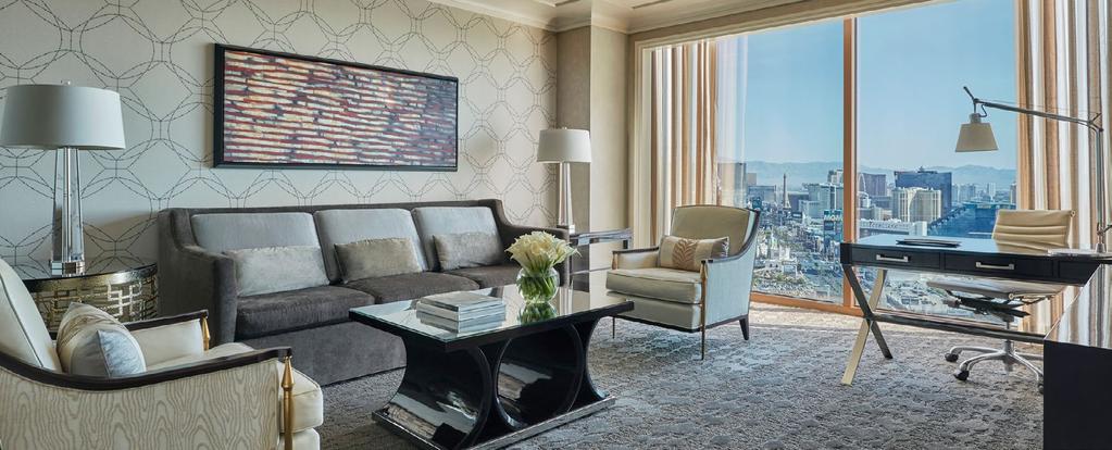 THE COVETED STRIP-VIEW ONE-BEDROOM SUITES Floor-to-ceiling windows in our Strip-View One-Bedroom Suites provide a postcard perspective of the