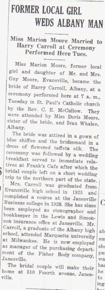 Evansville, Wisconsin May 22, 1930,