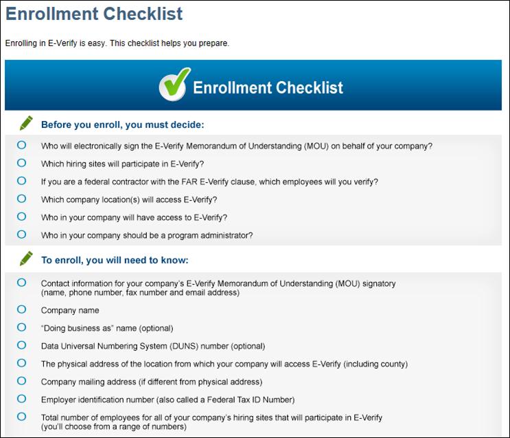 Enrollment Resources Enrollment Checklist How to