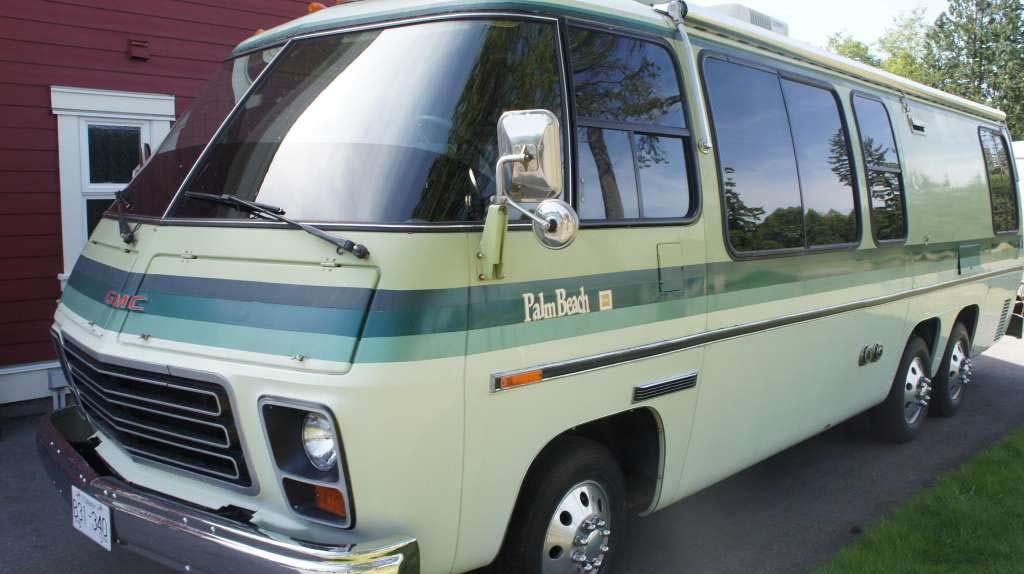 The 1978 Palm Beach edition GMC motorhome owned by Arnie and Florence Schwab of South Surrey, B.C. The General Motors Truck and Coach Division of Pontiac, Michigan, unveiled the motorhome as their halo vehicle for comfortable travel at the 1973 U.